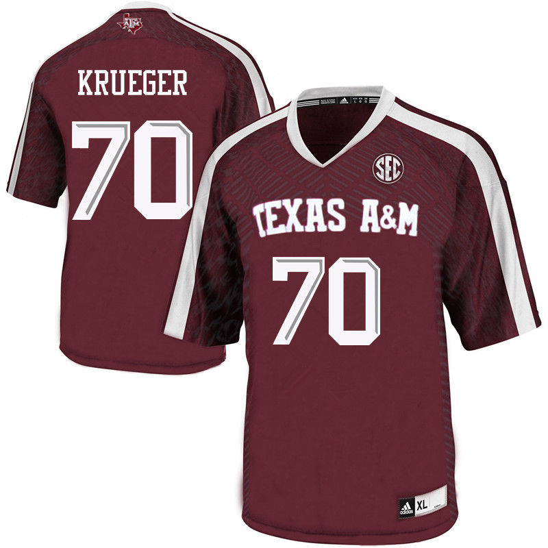 Men #70 Charlie Krueger Texas A&M Aggies College Football Jerseys-Maroon